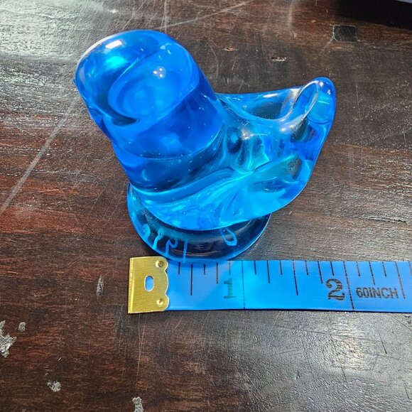 Leo Ward Terra Studios Bluebird of Happiness Blue Glass Signed 1998 2x2 size - Picture 6 of 7